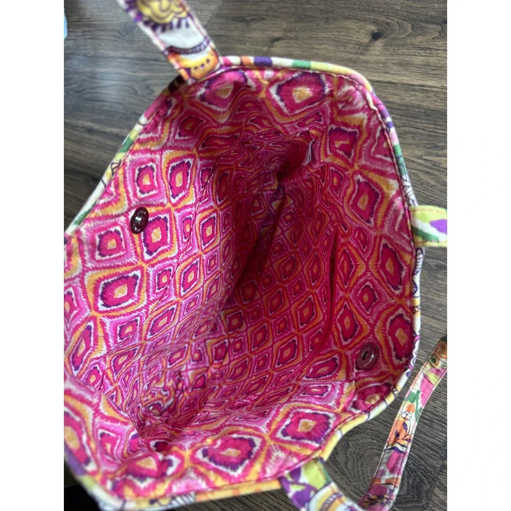 Vera Bradley Quilted Cotton Tote Bag Floral Multicolor Shoulder Bag